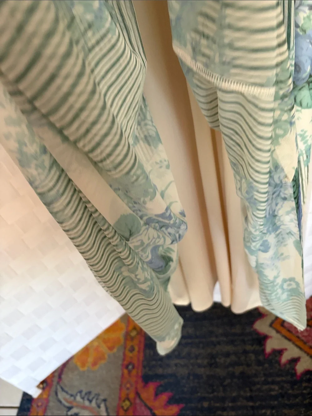 Abercrombie & Fitch Cream Maxi Dress with Sage Floral Print